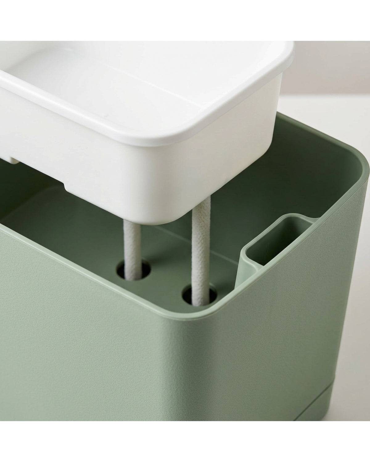 Kgpxf Self-Watering Window Planter 24 in Sage Green - Detail view
