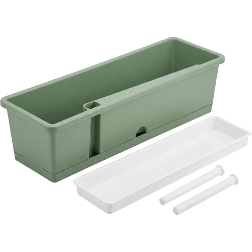 Kgpxf Self-Watering Window Planter 24 in Sage Green - Product view